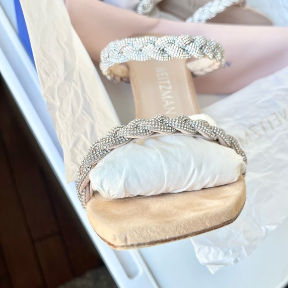 Stuart Weitzman Metallic Silver and Nude Heels